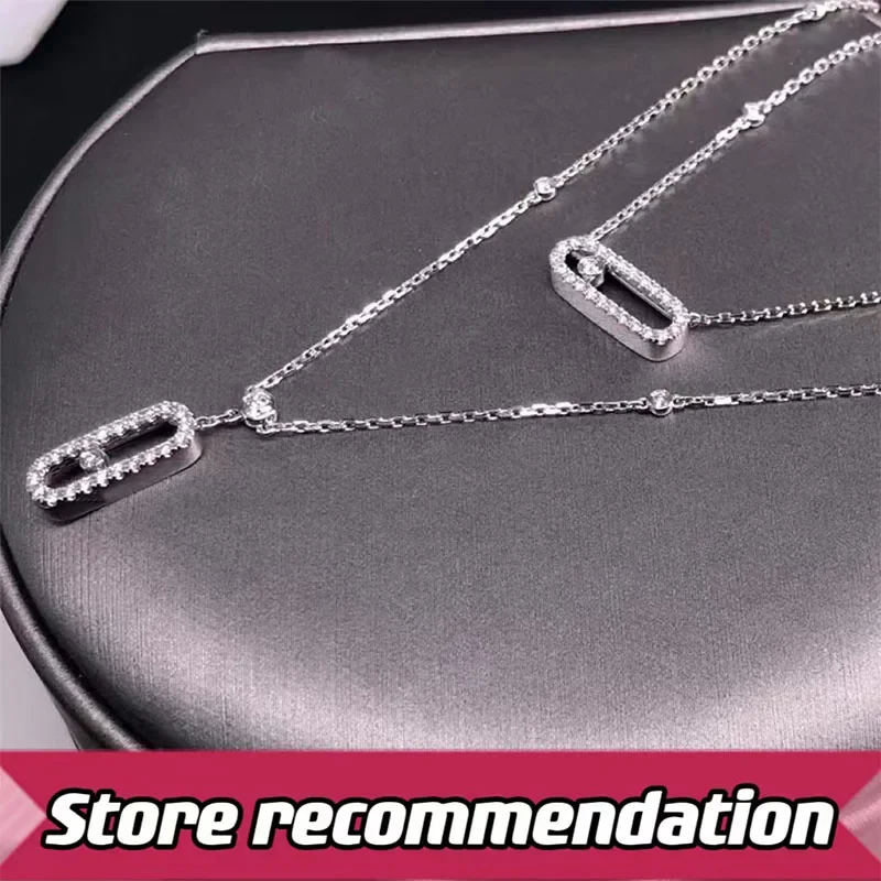 100% 925 sterling silver jewelry necklace mobile diamond fashion luxury brand messika high quality gift