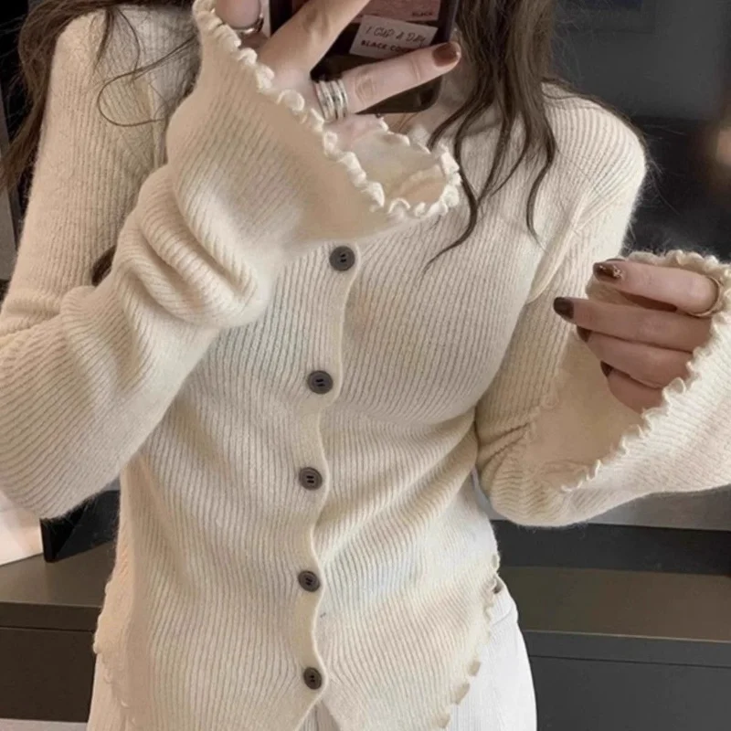 قميص قاعدة محبوك غير منتظم باللون الرمادي لخريف وشتاء جديد بخصر نحيف وداخلي ضيق