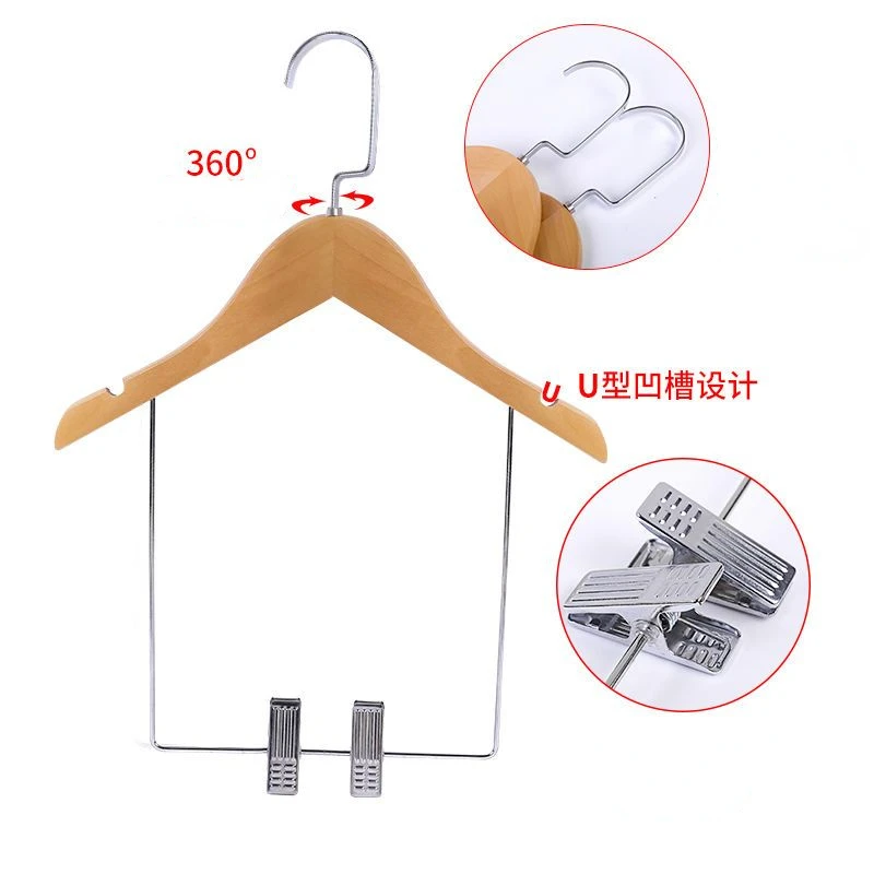 Solid Wooden Clothes Hangers Connecting Racks Suit Shops Show No Painted Dress Kids Women Adult One-piece Model Support Display