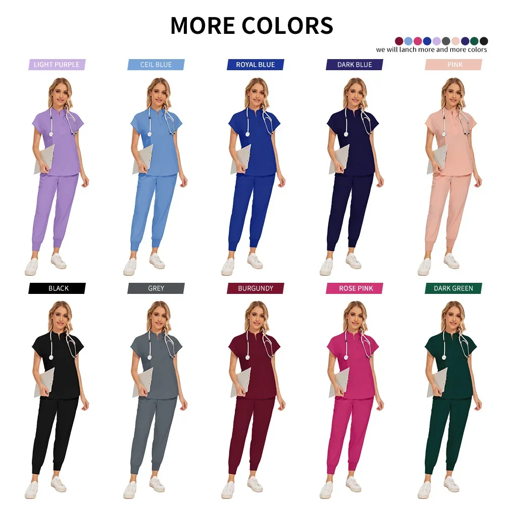 Unisex Medical Uniforms Men Health Service Nursing Clothes Doctor Costume Women Scrubs Sets Dentist Workwear Clinical Tops Pants