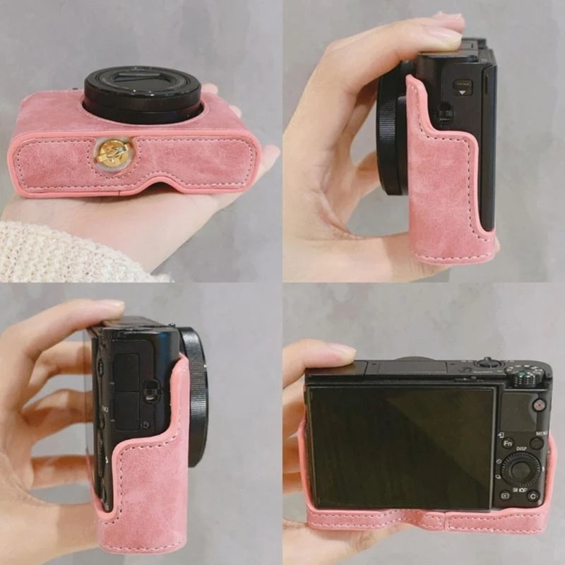 Y2GD PU Leder Halbkameras Hülle für Kamera mit unten öffnen Easy Battery Access Pitchient Protector