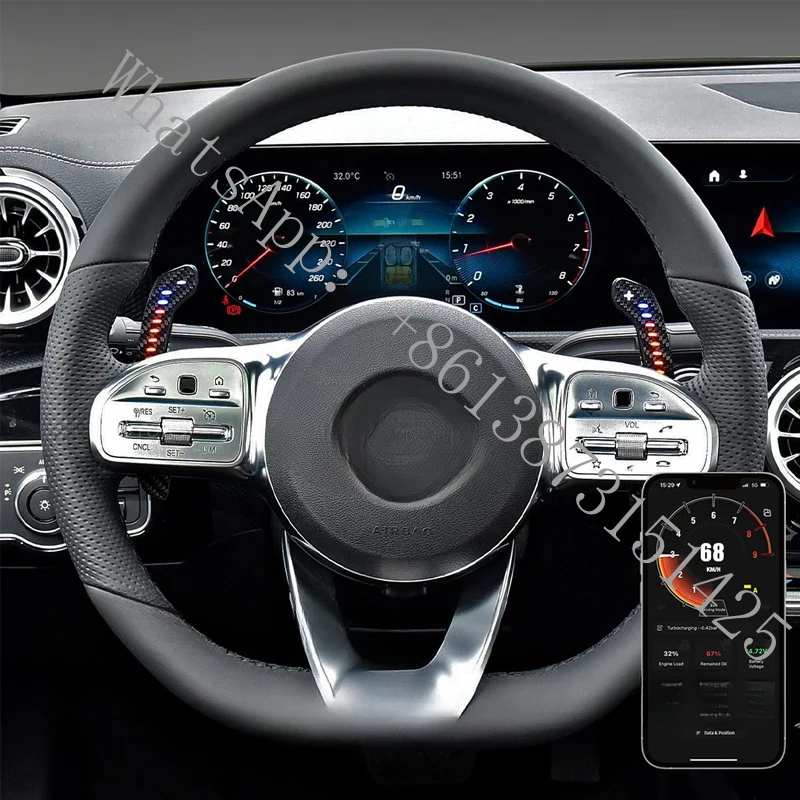 Suitable automatic magnetic carbon fiber paddle shifters C E G S class W204 W205 GLE W213 W177 paddle shifters