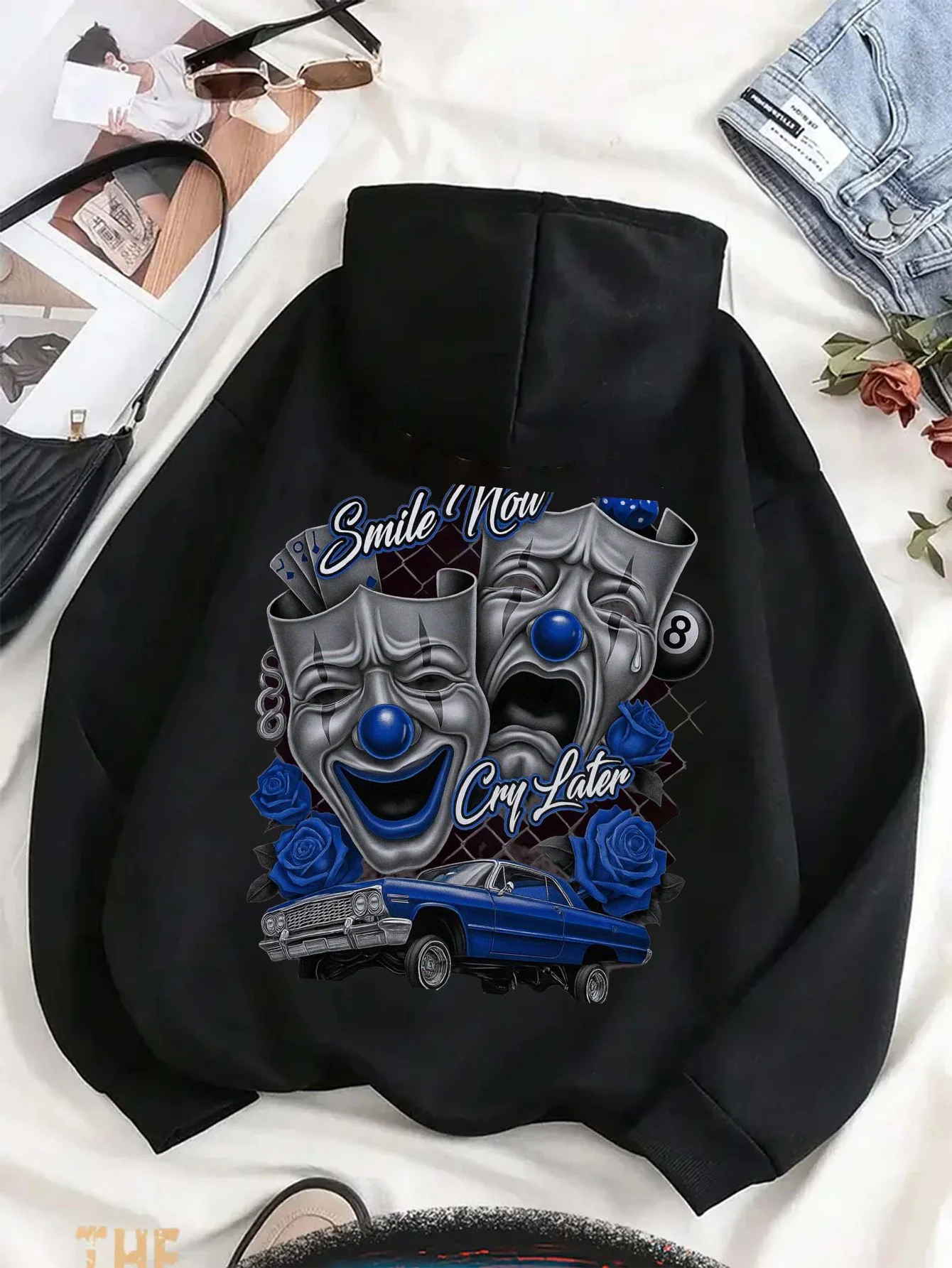 Street Fashion Theme - Schwarzer Herren-Hoodie mit dem Motiv 