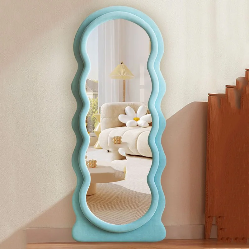 

Irregular Aesthetic Mirror Women Men Nordic Body Bedroom Mirror Living Room Shower Espelho Grande Para Quarto Bedroom Decor