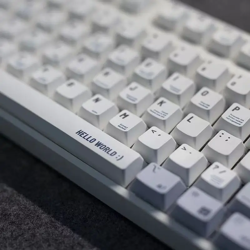 Программатор GMK PBT Keycap, вишневый профиль для механической клавиатуры, сублимационная печать, симпатичная игровая подсветка, белый-серый, набор 125 колпачков для ключей