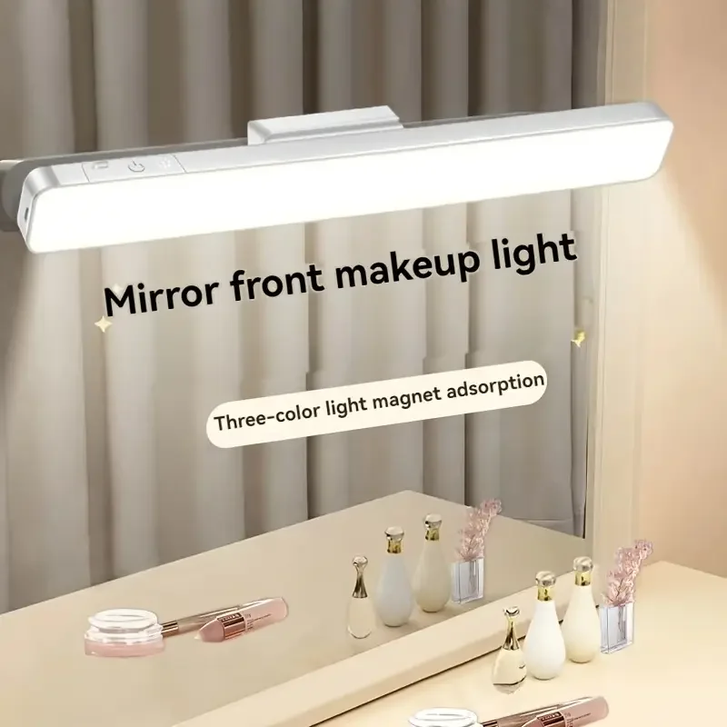 Magnetic LED Reading Light with 3 Colors Adjustable USB Charging Stylish White Design Suitable for Office Desks and Wardrobes