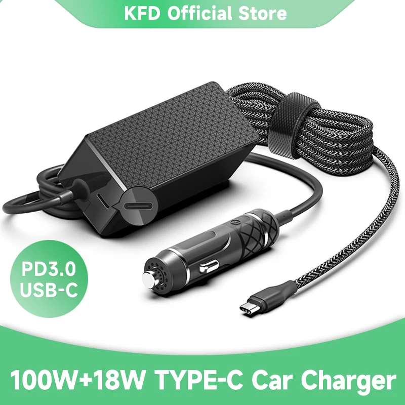 118W 100W 90W 65W Phone Laptop Car Charger USB TYPE-C Quick Charge Adapter For Apple Huawei Dell ASUS Lenovo HP Universal 12-24V