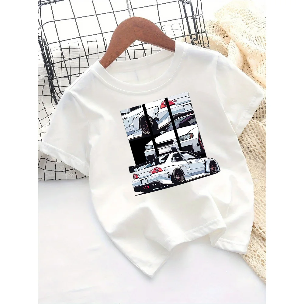 Summer Children's T-shirt New Loose Comfortable Soft Skin Friendly Fashionable Versatile Simple Car Printed Short Sleeved Top