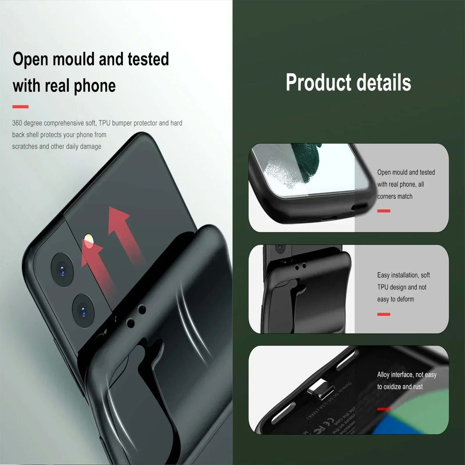 Funda de energรญa de 10000mAh para Samsung Galaxy Note 20 Ultra, 8, 9, 10, S8, S9, S10, S20, S21, S22, cargador de baterรญa