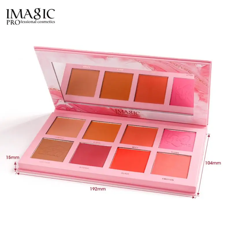 Bochecha rouge natural bochecha matiz pigmento delicado blush pó rosto paleta de maquiagem beleza cosméticos 8 cores blush paleta