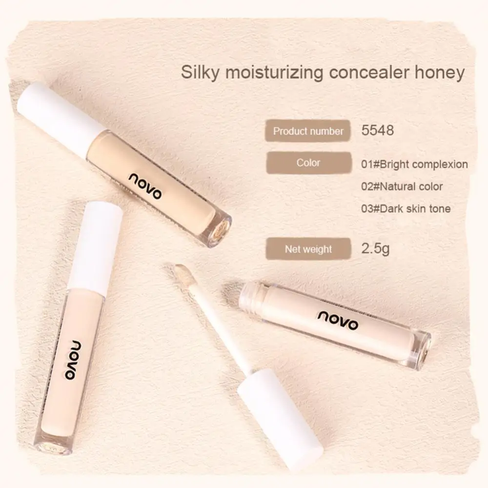 Moisturizing Liquid Concealer Cream Full-Coverage Acne Spots Dark Circles Tear Trough Long Lasting Waterproof Face Makeup