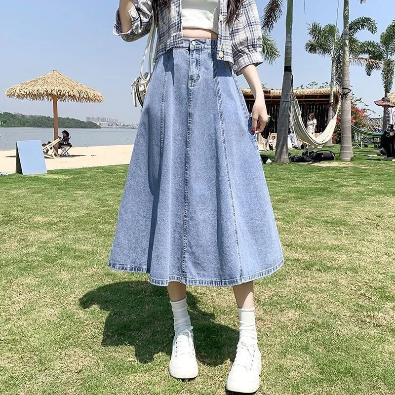 ​ Saia Jeans Feminina Primaver - Women'S Fashion Umbrella avaliação e preço