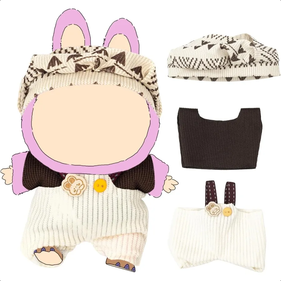 

Clothes for 17cm Dolls NO Doll Dolls Outfit with Accories Suit Cute Stylish Dr Up Set Striped Cute Outfit