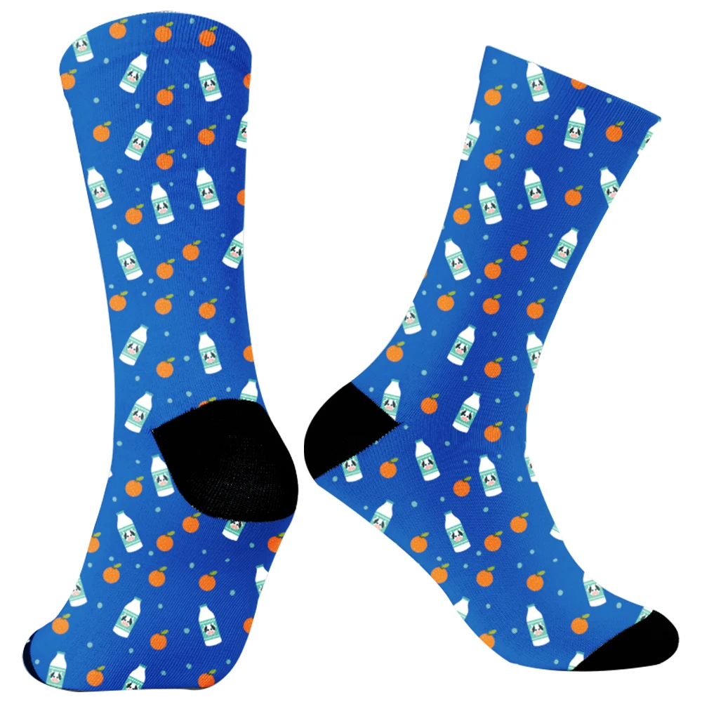 in high tube art illustration sports socks 2024 New Print fashion trend socks