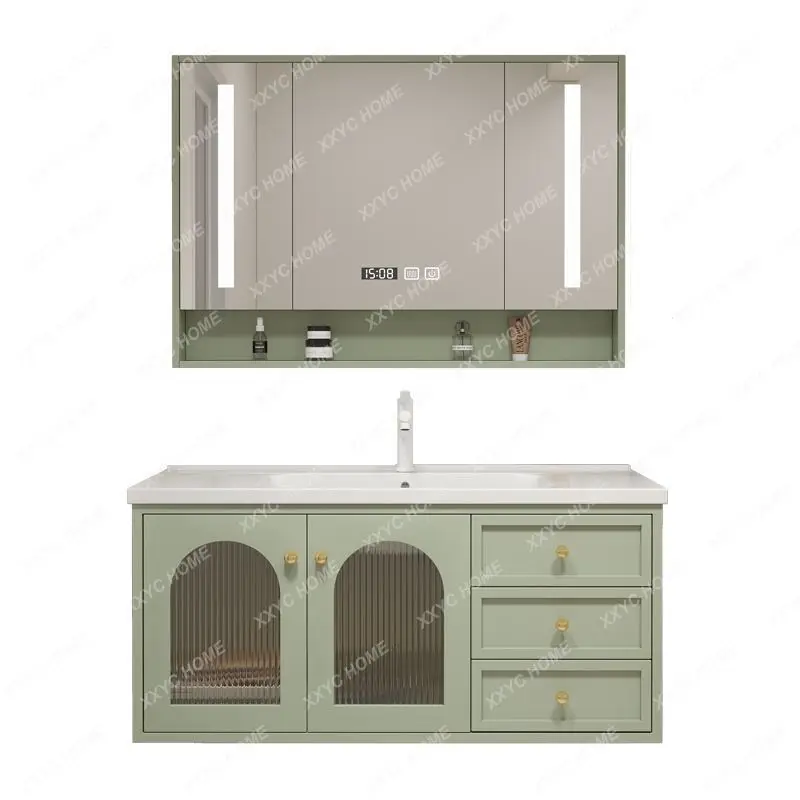 

Oak Bathroom Cabinet Ceramic Whole Washbin Wash Basin Cabinet Combination Wash Basin Cabinet Washstand