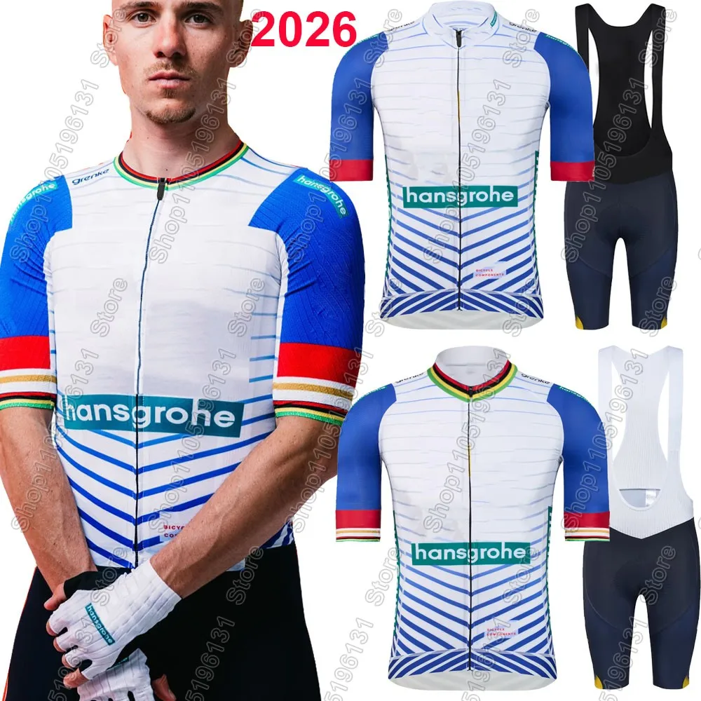 Conjunto de Jersey de Ciclismo France Tour Hansgrohe Team 2026, Ropa Remco-Evenepoel, Camiseta de Ciclismo de Carretera, Traje, Pantalones Cortos con Tirantes para Bicicleta, Maillot MTB