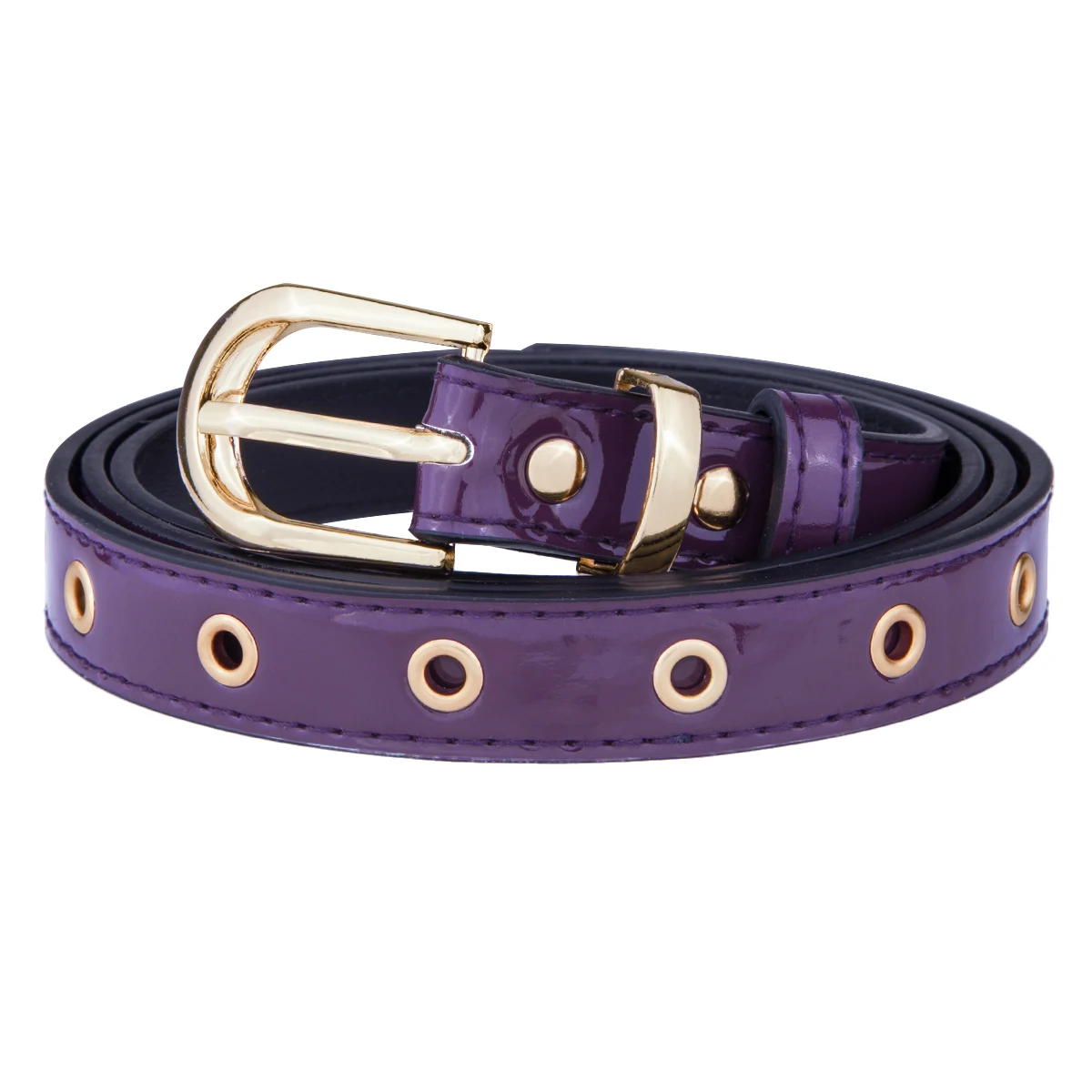 Ceinture fine en cuir verni noir pour femmes, style Hip Hop Punk, marque de luxe, styliste, ajustable, boucle ardillon dorée, unisexe