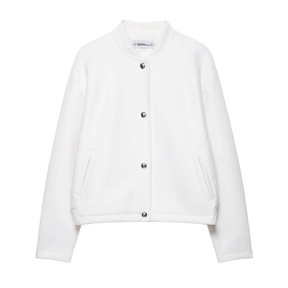 

UNIZERA 2025 new women's casual and fashionable European and American style design with gold buttons soft pilot jacket jacket