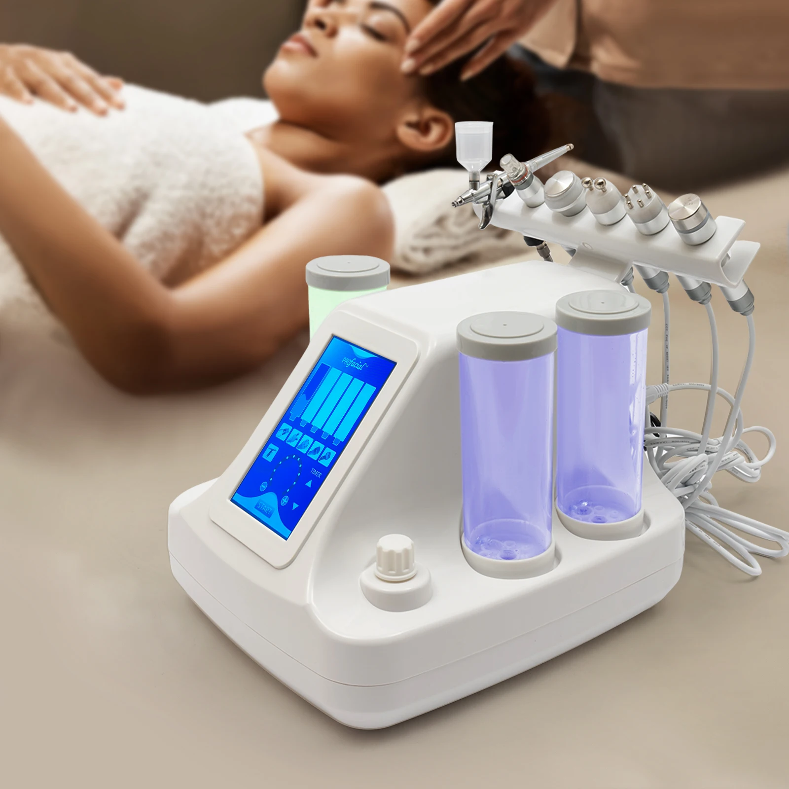 6/7 in 1 Organic RF Water Dermabrasion Beauty Hydro Beauty Aqua Peel Machine Professional Skin Rejuvenation Small Bubble Device