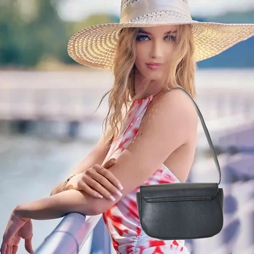 Elegante bolso de hombro de PU con cierre de solapa magnética, marco resistente: capacidad para teléfono, perfume, lápiz labial y elementos esenciales para mujer