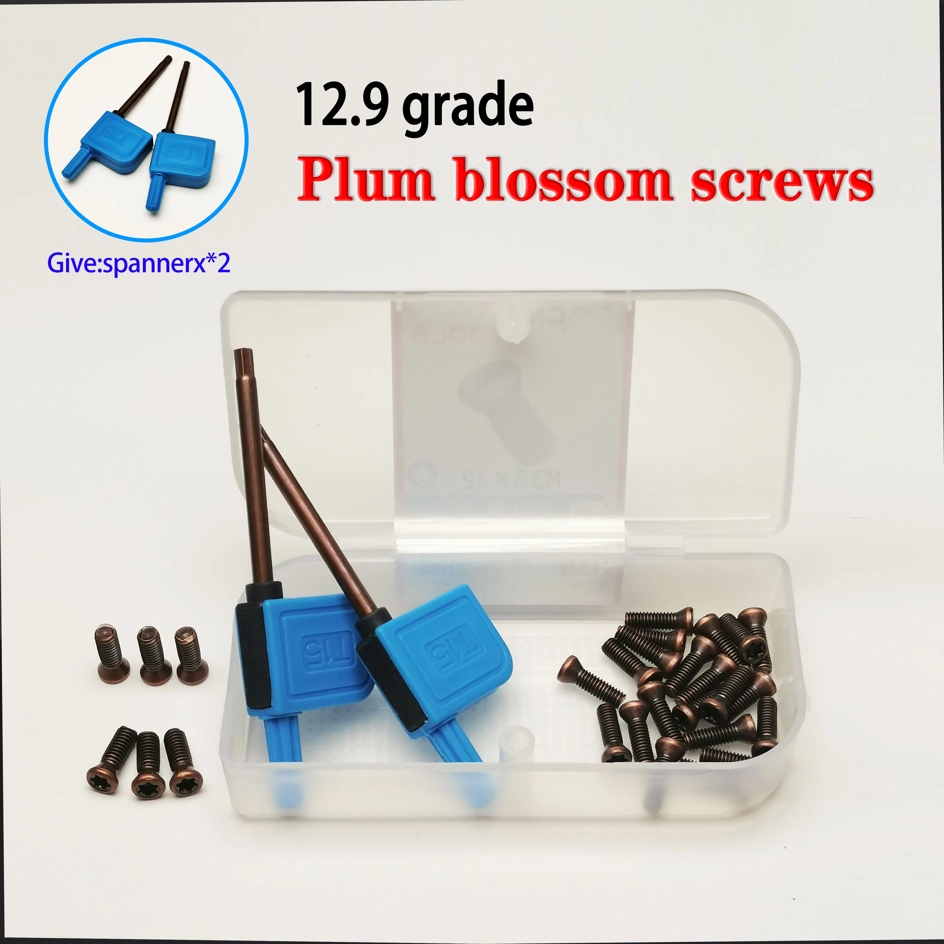 

12.9 plum blossom screws M2 M2.5 M3 M4 M5 are used for tool accessories such as tool heads and U-shaped drills Send two wrenches