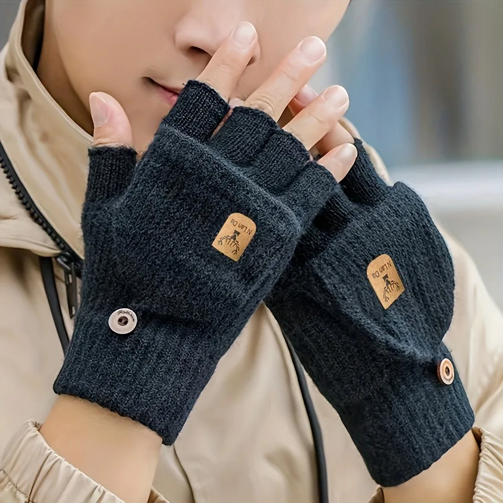 Теплые перчатки с сенсорным экраном и полупальцами — дышащая трикотажная эластичная посадка для езды на велосипеде, пеших прогулок и холодной погоды на открытом воздухе