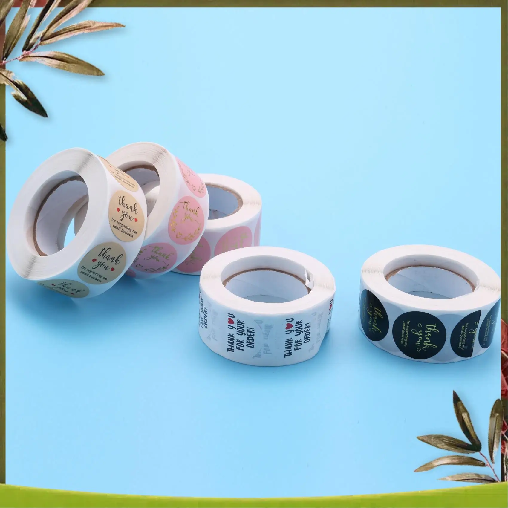 

New-Thank You Stickers Small Business - 5 Rolls 2500 Pieces Thank You Stickers Labels For Bubble Mailers Packaging , 1 In