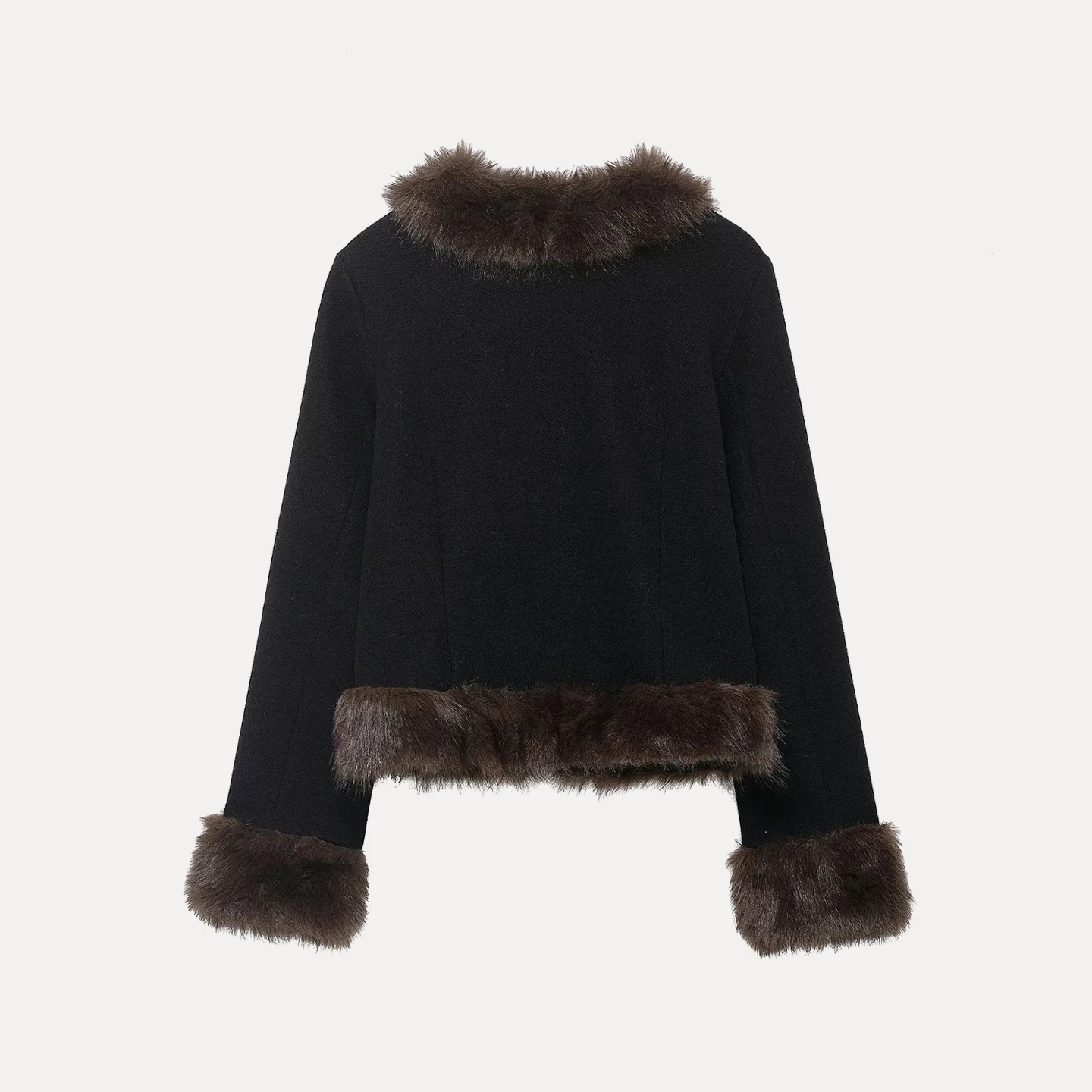 เสื้อโค้ทหนังผู้หญิงทรงเข้ารูป แต่งปกขนมิงค์ ดีไซน์เรียบหรู  สำหรับฤดูใบไม้ร่วง ปี 2025