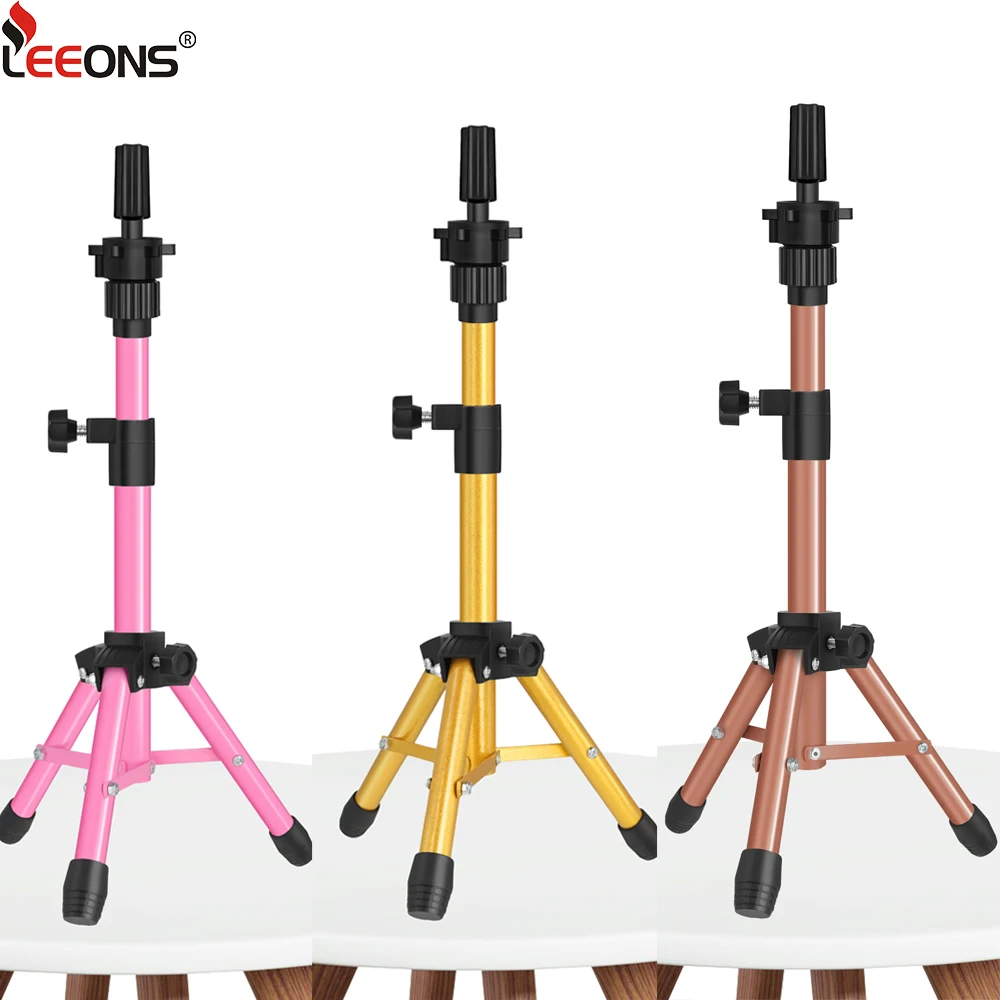 

Wig Stand Wig Stand Tripod Mini Mannequin Head Tripod Stand 23.5" Adjustable Hairdressing Training Head Holder For Salon Silver