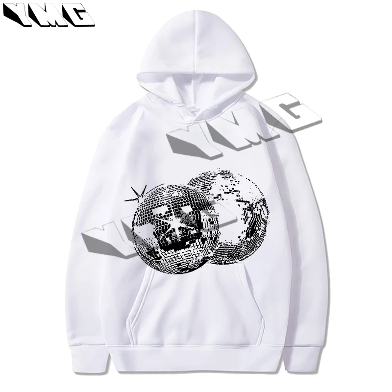 High street fun printed thick cotton sports hoodie, personalized street oversized loose sports sweatshirt, big casual hoodie EMO