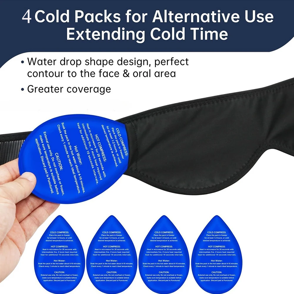 حزمة ثلج لأسنان الحكمة حزمة ثلج للفك لتغليف الرأس لجراحة الفم للوجه حزمة باردة ساخنة لاستخراج الأسنان TMJ واستعادة انتصال اللوزية