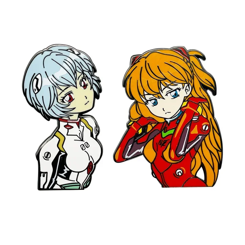 

New Century Evangelion Brooches Cartoon Anime Figures Metal Enamel Brooch Cartoon Pin Backpack Badge Kids Gift