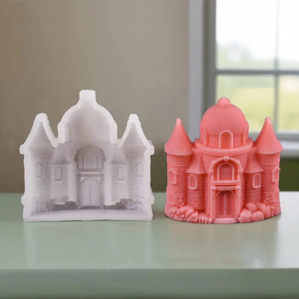 

Silicone Candle Mold Transparent Silicone Mold European Castle Candle Mold for Home Decor Parties Flexible Silicone Molds