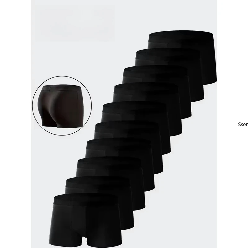 Men's Underwear Black Color Men Underpant High Stretch Boxer Shorts Sexy Men Panties Plus Size L-4XL Breathable Men Boxer