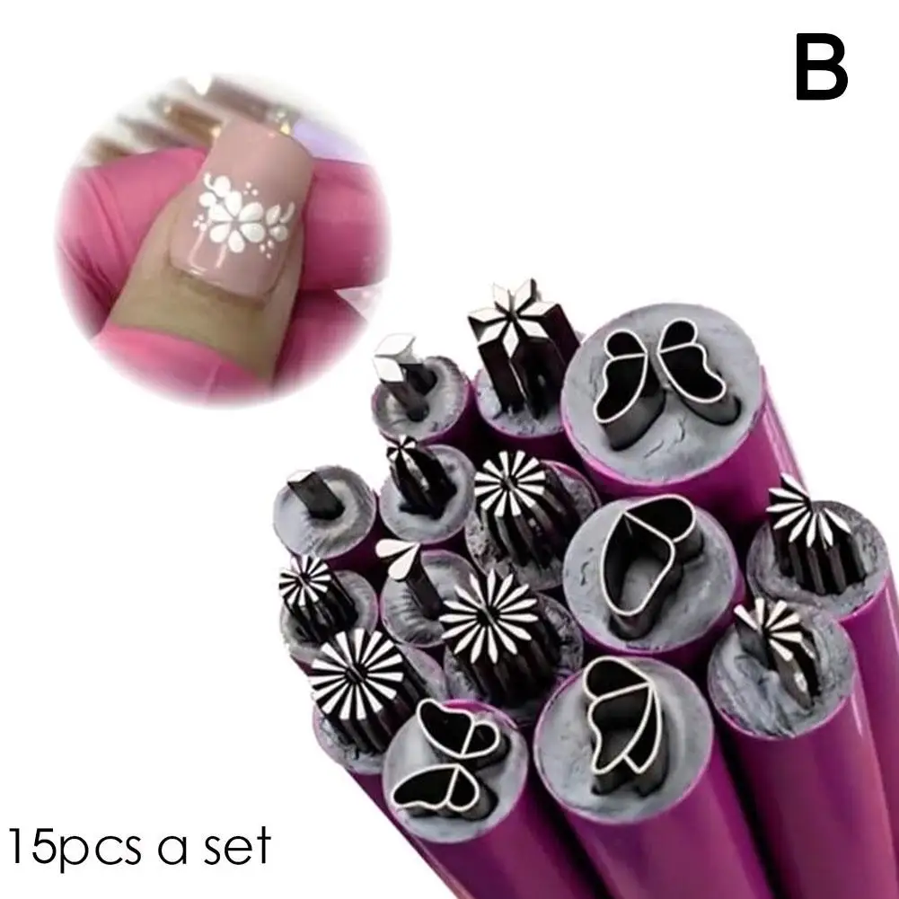 15pcs Nail Seal Pen Set Nail Graffiti Art Ornament Tool Set