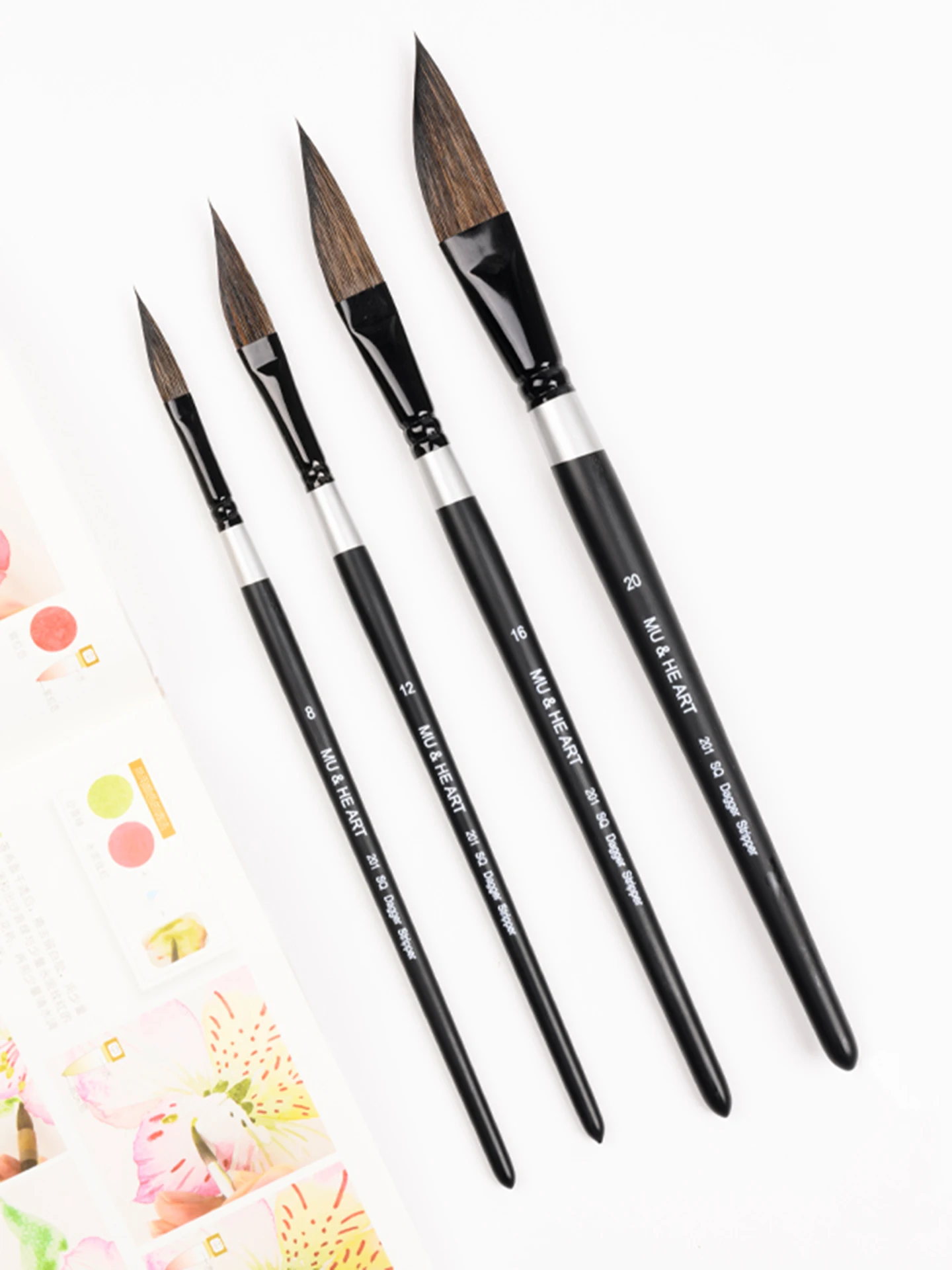 201DS Mixed Pine Squirrel Hair Sword Tip Artist Brush Long Sharp Tip for Chinese Ink Painting Calligraphy Line Drawing