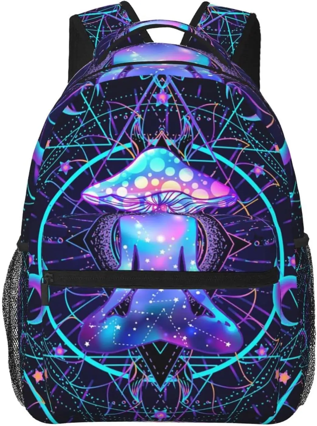 Psychedelic Magic Mushrooms Over Stylish Casual Backpack Purse Laptop Backpacks With Multiple Pockets Computer Daypack Business