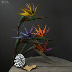 SunMade New Bird of Paradise Vintage Artificial Flowers Home Decor Wedding Autumn Decoration Flores Artificiales Mariage DIY