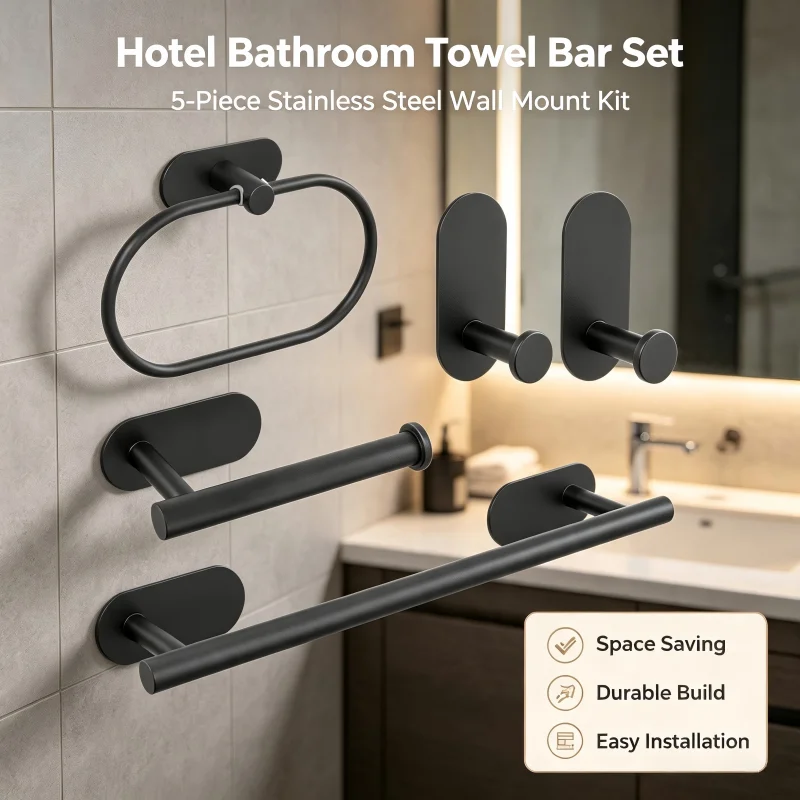 Home Bathroom Hardware - 5-częściowy zestaw uchwytów na ręczniki łazienkowe