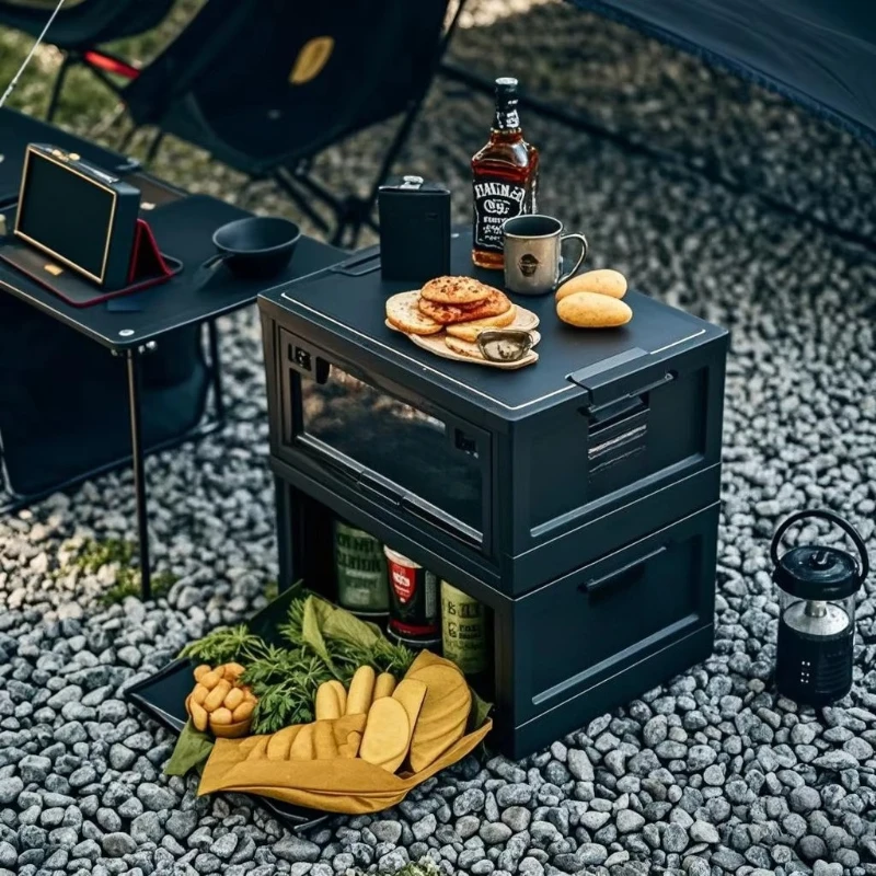 

Outdoor camping storage box, waterproof gear organizer with lid, heavy-duty plastic multi-function box for picnics