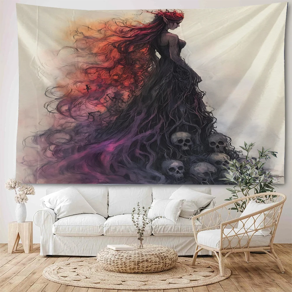 Illusion myth female characters illustration background decoration tapestry home background decoration tapestry
