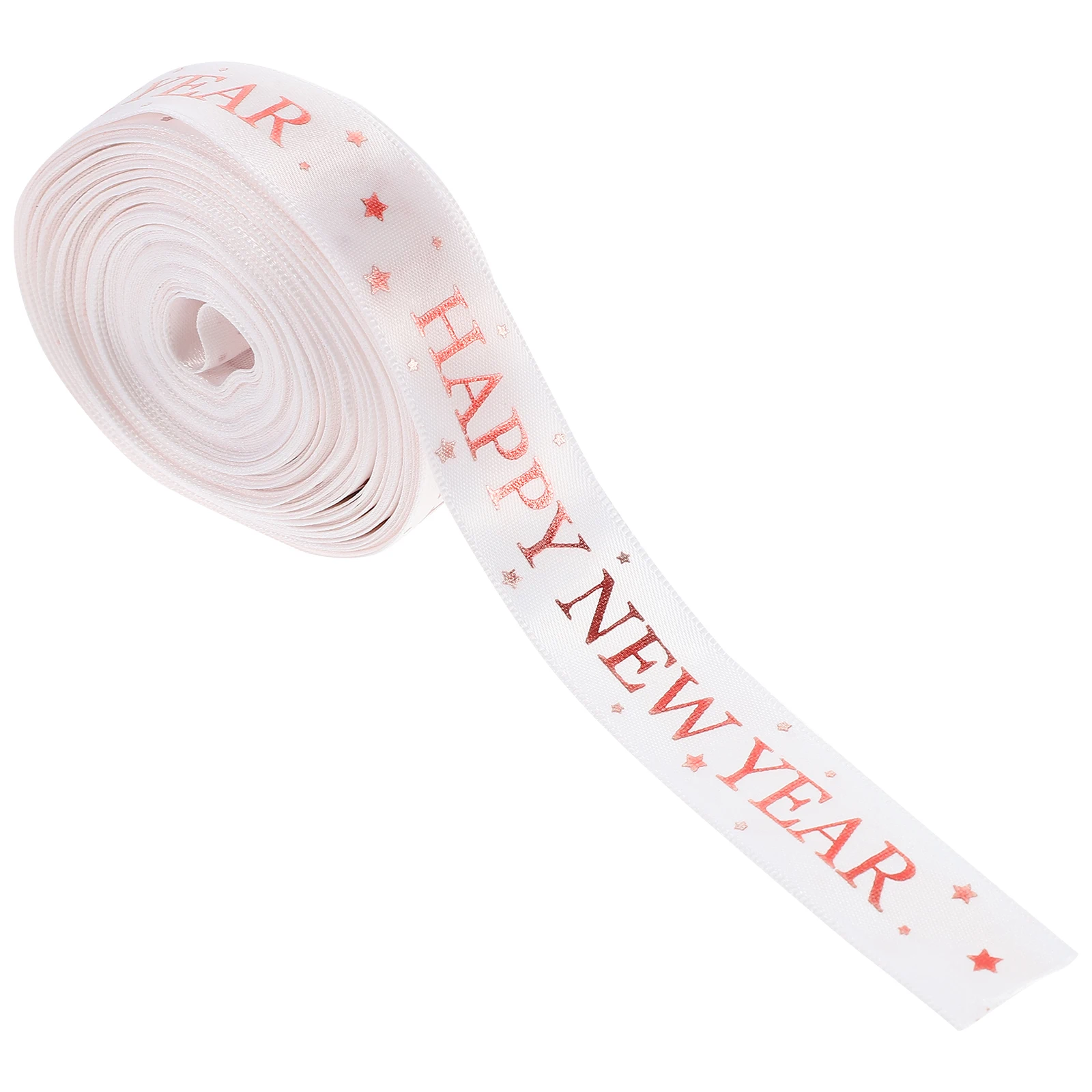 

1 Roll Happy New Year Ribbon for Gift Wrapping DIY Crafts Wreath Decor Present Ribbon Cuttable Wear-Resistant Crafted Festival