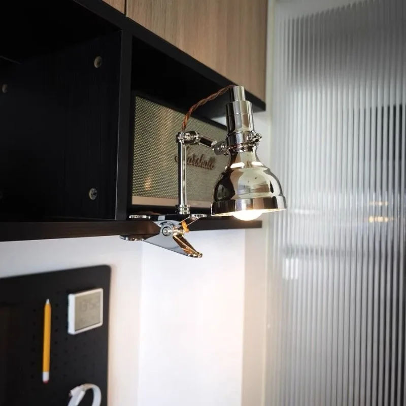 

Retro rocker arm telescopic industrial wind table lamp, multi-angle reading lamp