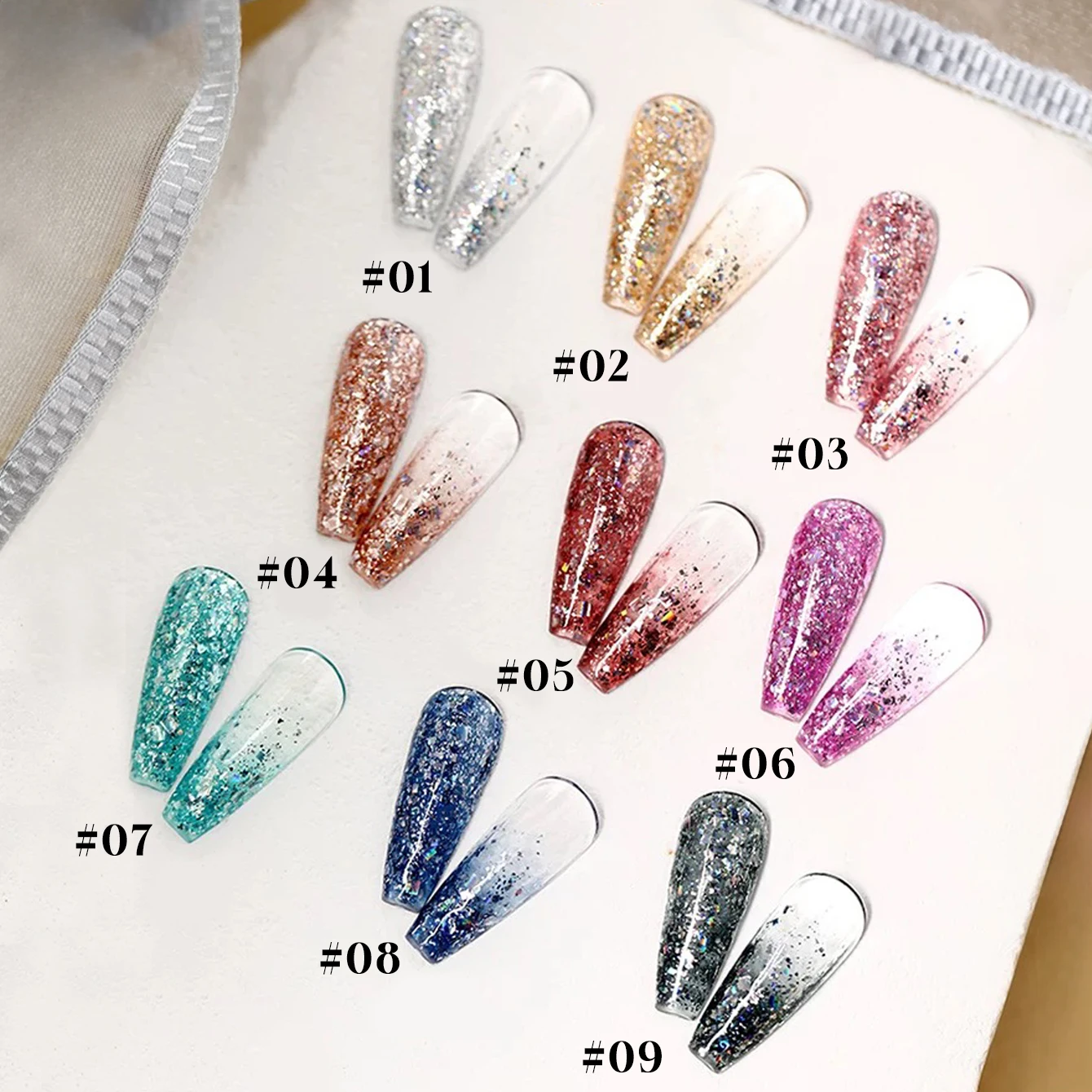 1～9個入り エクスプローシブキューブシリーズ ダイヤモンドジェルネイルポリッシュ 2025年秋冬トレンド クールで輝くグリッタースパンコール ダイヤモンドネイルアート用品