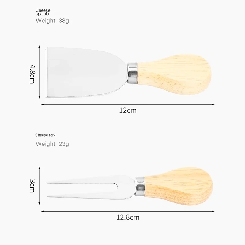 4pcs/set Wood Handle Sets Bard Set Oak Bamboo Cheese Cutter Knife Slicer Kit Kitchen Cheedse Cutter Useful Cooking Tools