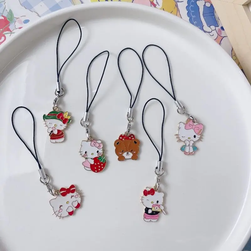 Hello Kitty animation peripherals Kawaii cute girl heart bag pendant accessories U disk decoration anti-lost lanyard bestie gift