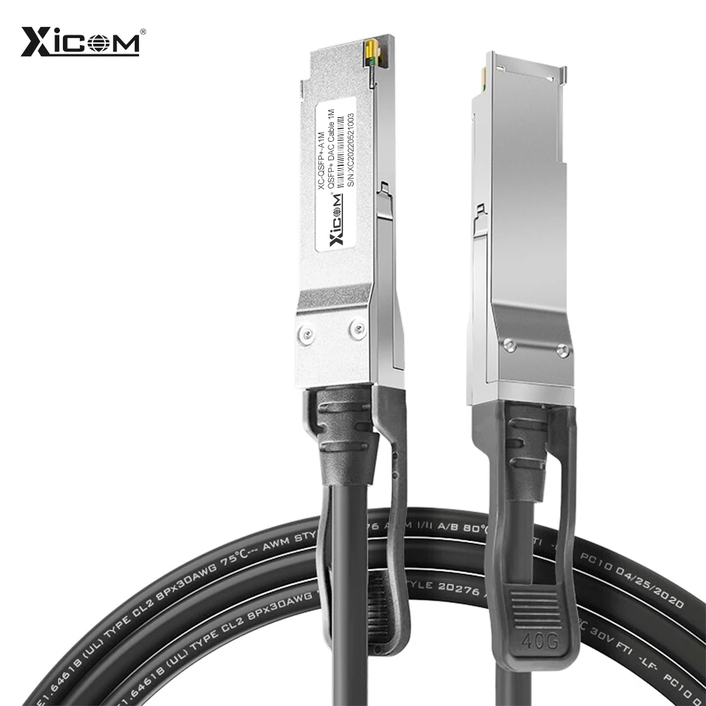 10G SFP + 40G QSFP + Cable de apilamiento, Cable pasivo de cobre de conexión directa (DAC), 0,5-7M, para interruptor Cisco,Huawei,HP,Intel, etc.