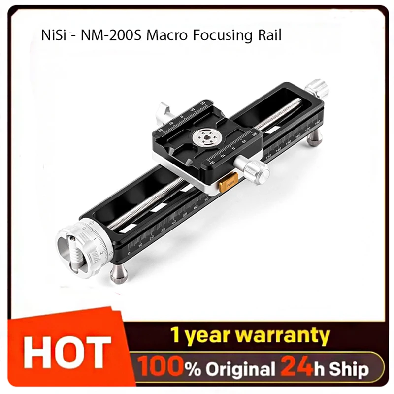 NiSi - NM-200S Macro Focusing Rail, Precision Focus Slider for Macro Photography , Universal Tripod Mounting