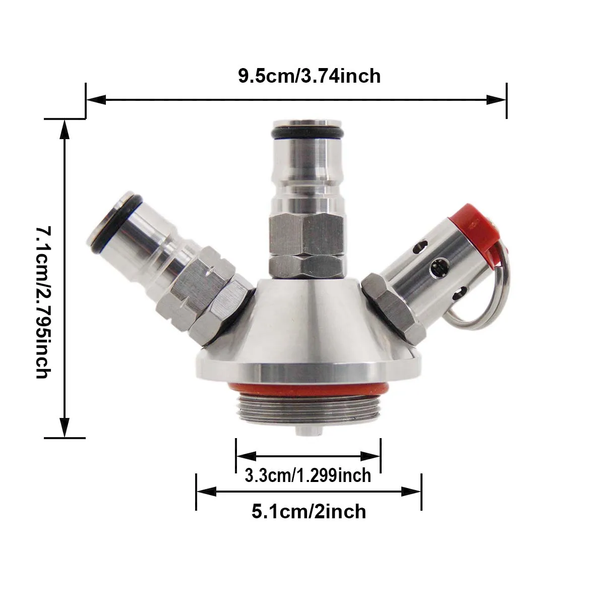 Mini Keg Ball Lock Tapping Head with 1M Silicone Hose 35/65psi PRV Fit All Size Mini Beer Kegs Homebrew Portable  Kegging System