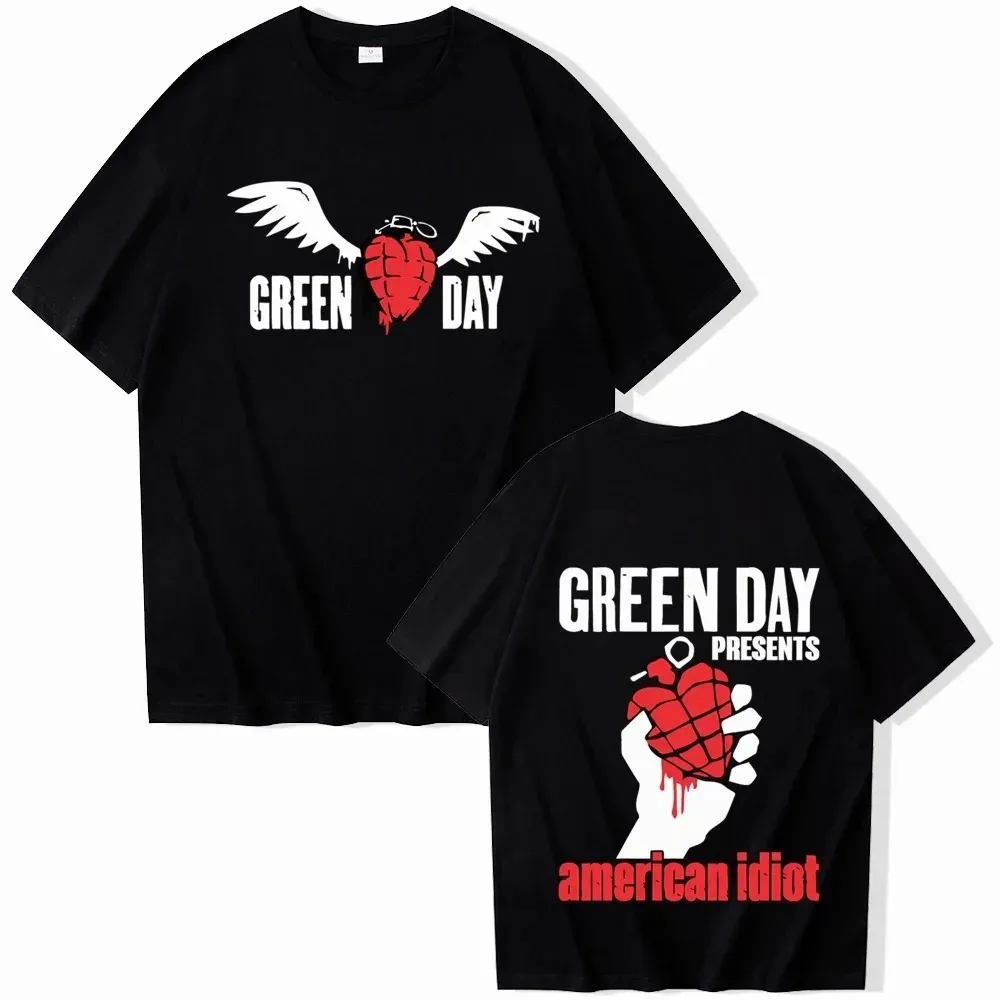 100% cotton summer brand tshirt Green Day \' AMERICAN IDIOT ALBUM COVER T-SHIRT - Nuevo y Oficial men t-shirts 2024 New tees ﻿